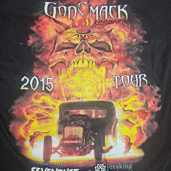 2015 GODSMACK SEVENDUST BREAKING BENJAMINS TOUR BAND T SHIRT - Picture 2 of 6